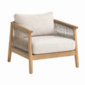 Fauteuil en bois et corde beige de style naturel, dimensions 80x78x78 cm, fauteuil Aqvirel élégant et confortable.