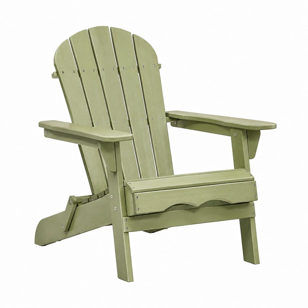 Fauteuil Adirondack de jardin Aqvirel en plastique vert, pliant, dimensions 83x76x96 cm, assise confortable et design classique