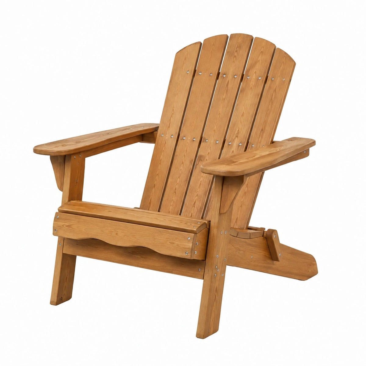 Fauteuil Adirondack en bois marron de style rustique, dimensions 82x90x100 cm, pour jardin extérieur, marque Aqvirel.