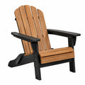 Fauteuil Adirondack Aqvirel en bois marron et noir, style jardin, dimensions 80x92x100 cm, fauteuil de jardin confortable