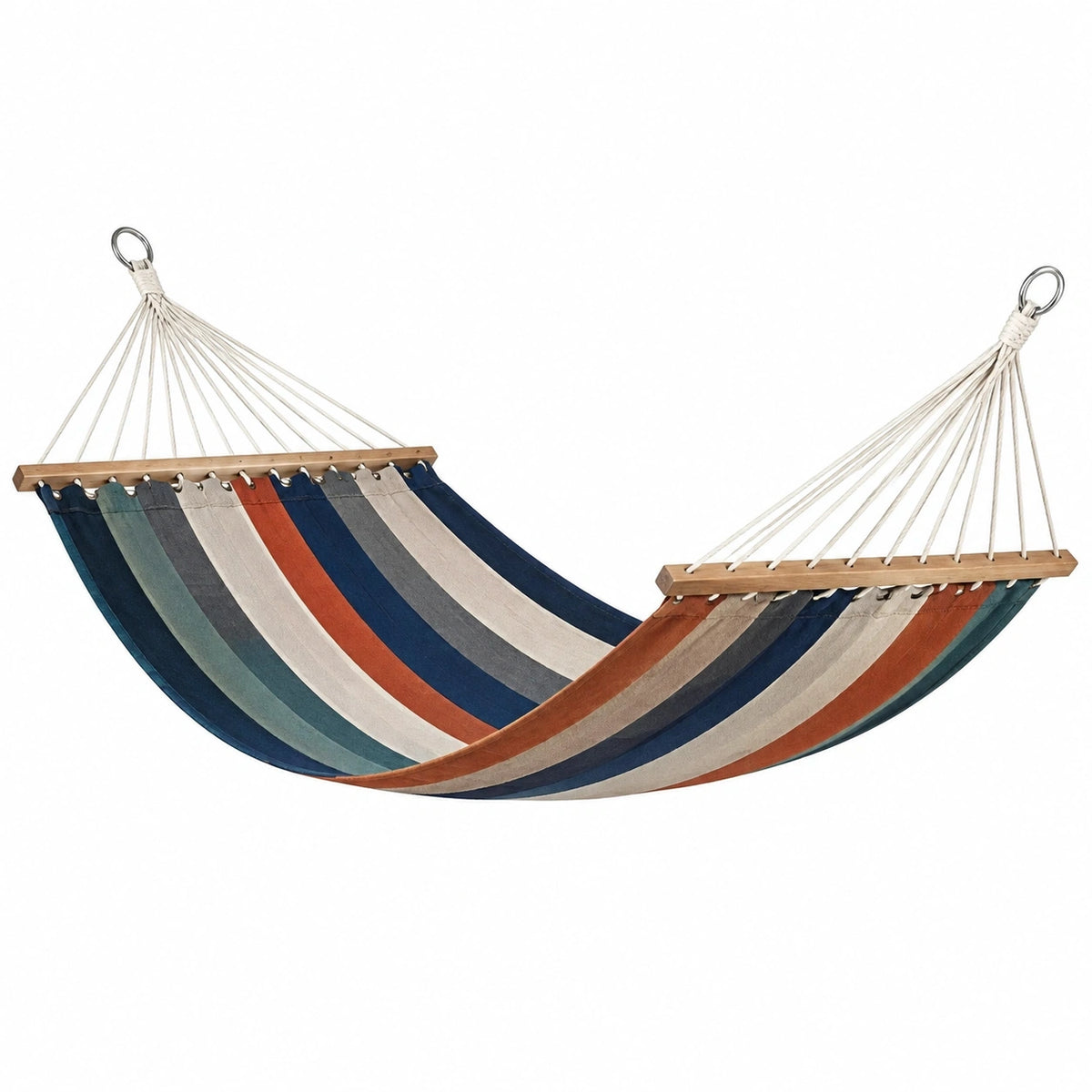 Hamac Aqvirel en toile multicolore de 320 x 120 cm avec barres en bois, idéal pour le jardin.